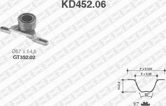 SNR KD452.06 - Комплект зубчатого ремня ГРМ unicars.by