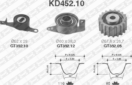 SNR KD452.10 - Комплект зубчатого ремня ГРМ unicars.by