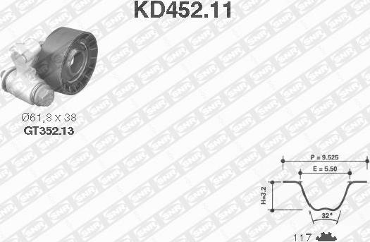 SNR KD452.11 - Комплект зубчатого ремня ГРМ unicars.by