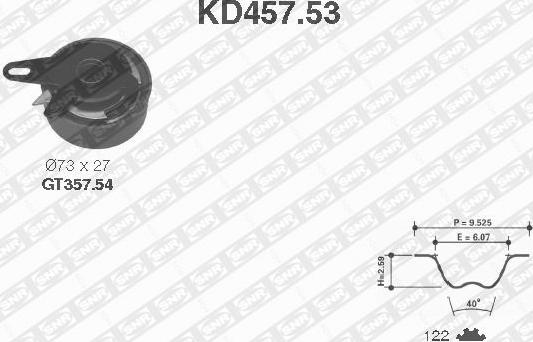 SNR KD457.53 - Комплект зубчатого ремня ГРМ unicars.by