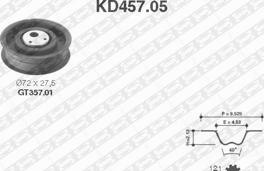 SNR KD457.05 - Комплект зубчатого ремня ГРМ unicars.by