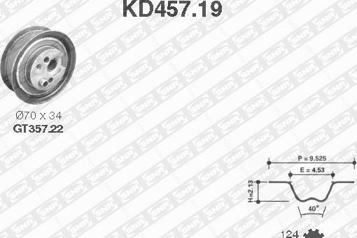 SNR KD457.19 - Комплект зубчатого ремня ГРМ unicars.by