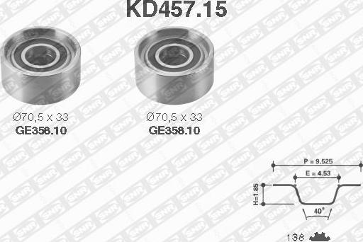 SNR KD457.15 - Комплект зубчатого ремня ГРМ unicars.by