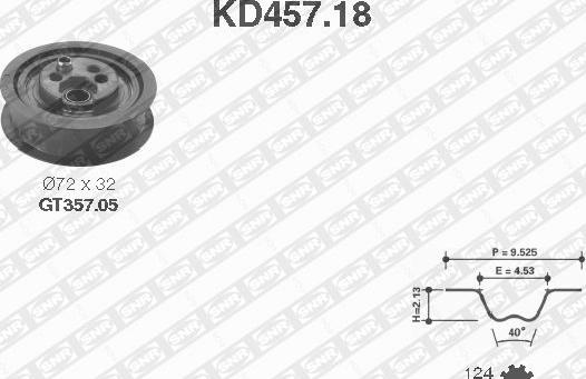 SNR KD457.18 - Комплект зубчатого ремня ГРМ unicars.by