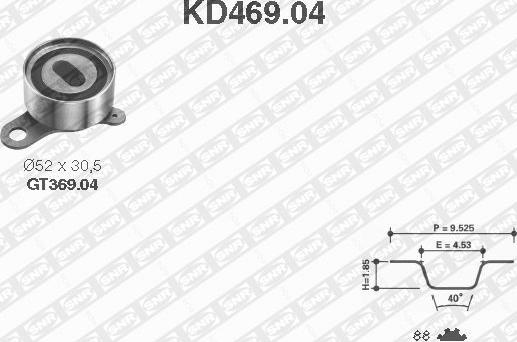 SNR KD469.04 - Комплект зубчатого ремня ГРМ unicars.by