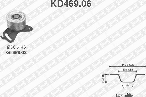 SNR KD469.06 - Комплект зубчатого ремня ГРМ unicars.by