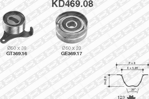 SNR KD469.08 - Комплект зубчатого ремня ГРМ unicars.by