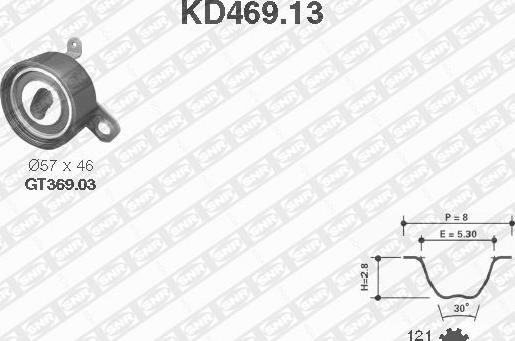 SNR KD469.13 - Комплект зубчатого ремня ГРМ unicars.by