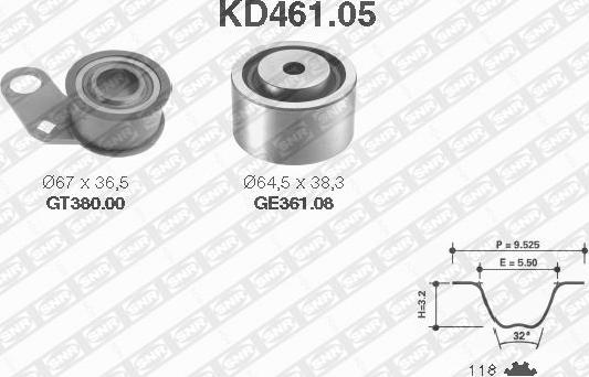 SNR KD461.05 - Комплект зубчатого ремня ГРМ unicars.by