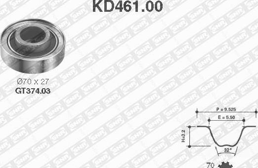 SNR KD461.00 - Комплект зубчатого ремня ГРМ unicars.by