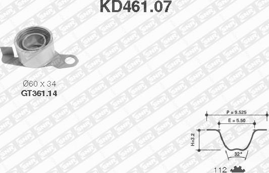 SNR KD461.07 - Комплект зубчатого ремня ГРМ unicars.by