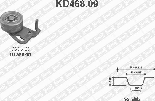 SNR KD468.09 - Комплект зубчатого ремня ГРМ unicars.by