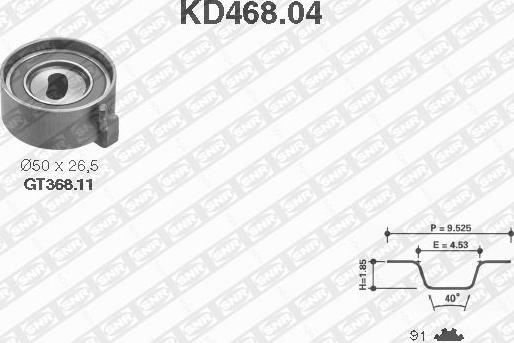 SNR KD468.04 - Комплект зубчатого ремня ГРМ unicars.by