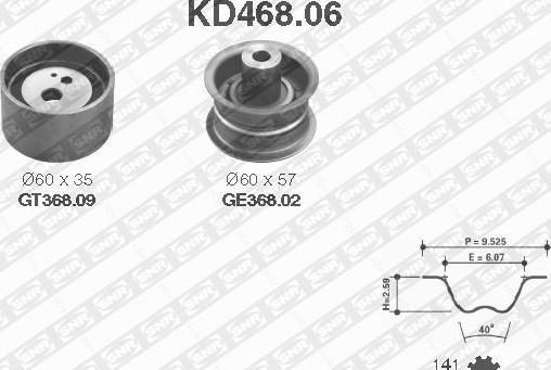 SNR KD468.06 - Комплект зубчатого ремня ГРМ unicars.by