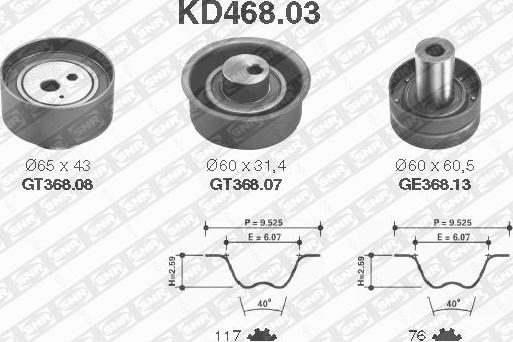 SNR KD468.03 - Комплект зубчатого ремня ГРМ unicars.by