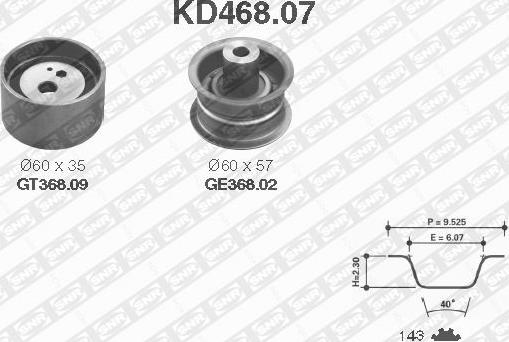 SNR KD468.07 - Комплект зубчатого ремня ГРМ unicars.by