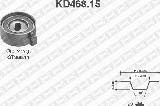 SNR KD468.15 - Комплект зубчатого ремня ГРМ unicars.by