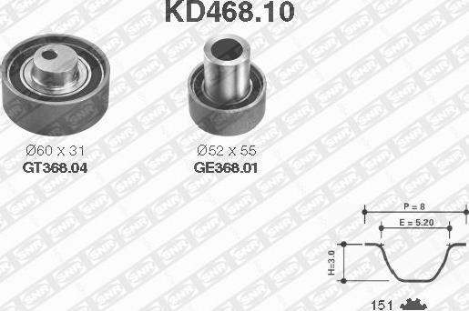 SNR KD468.10 - Комплект зубчатого ремня ГРМ unicars.by