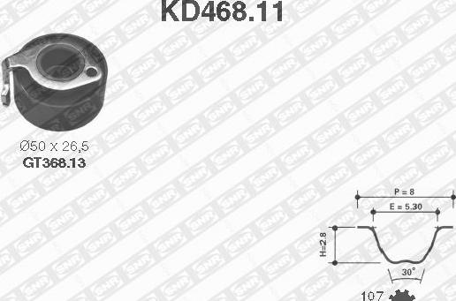 SNR KD468.11 - Комплект зубчатого ремня ГРМ unicars.by