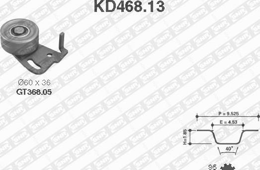 SNR KD468.13 - Комплект зубчатого ремня ГРМ unicars.by