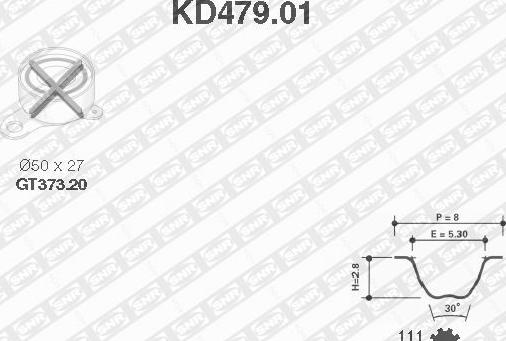 SNR KD479.01 - Комплект зубчатого ремня ГРМ unicars.by