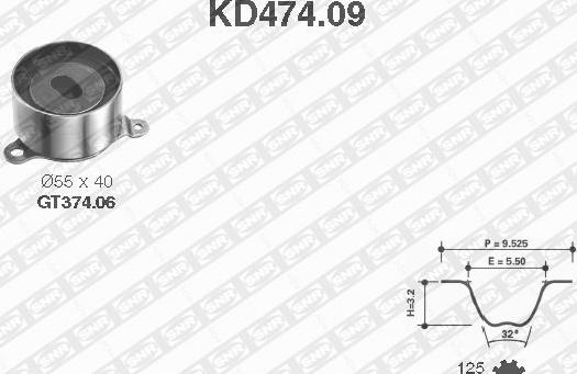 SNR KD474.09 - Комплект зубчатого ремня ГРМ unicars.by