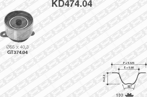 SNR KD474.04 - Комплект зубчатого ремня ГРМ unicars.by