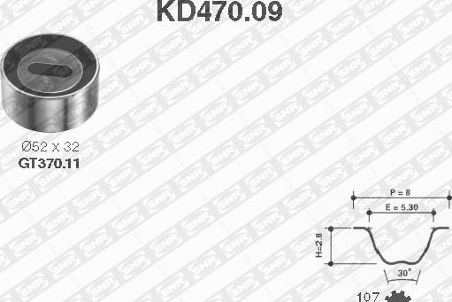 SNR KD470.09 - Комплект зубчатого ремня ГРМ unicars.by