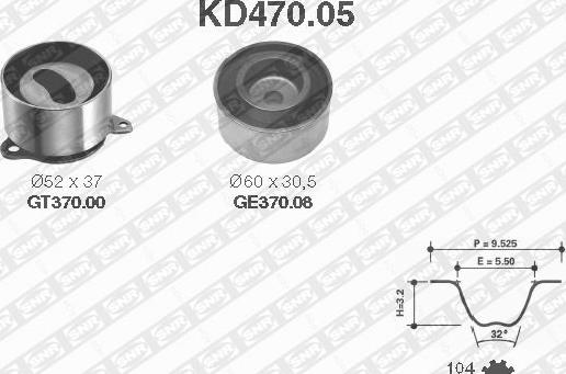 SNR KD470.05 - Комплект зубчатого ремня ГРМ unicars.by