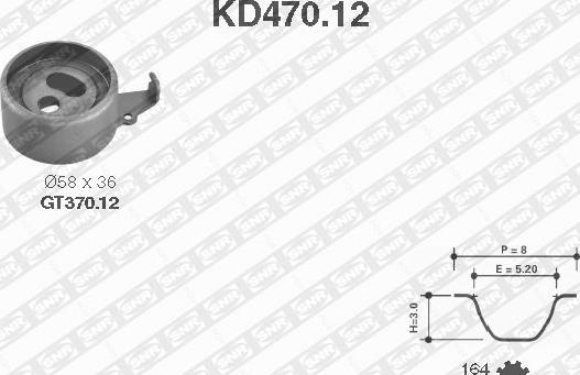 SNR KD470.12 - Комплект зубчатого ремня ГРМ unicars.by