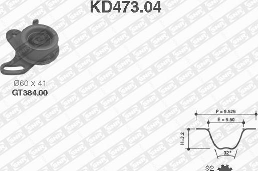 SNR KD473.04 - Комплект зубчатого ремня ГРМ unicars.by