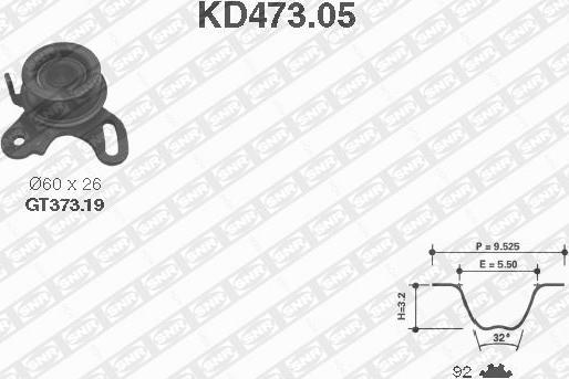 SNR KD473.05 - Комплект зубчатого ремня ГРМ unicars.by