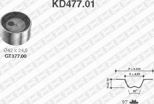 SNR KD477.01 - Комплект зубчатого ремня ГРМ unicars.by