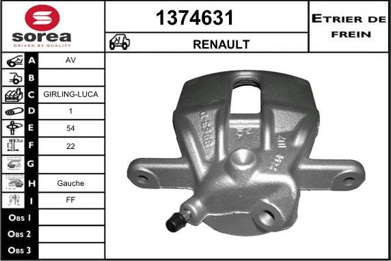 SNRA 1374631 - Тормозной суппорт unicars.by