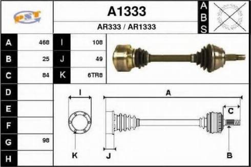 SNRA A1333 - Приводной вал unicars.by