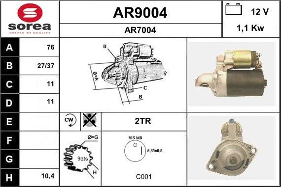 SNRA AR9004 - Стартер unicars.by