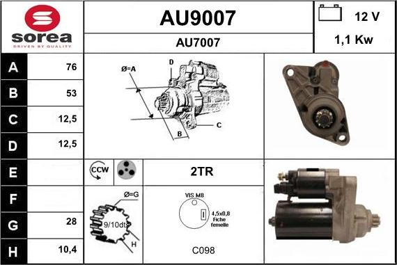 SNRA AU9007 - Стартер unicars.by