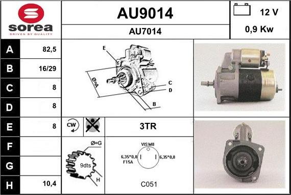 SNRA AU9014 - Стартер unicars.by