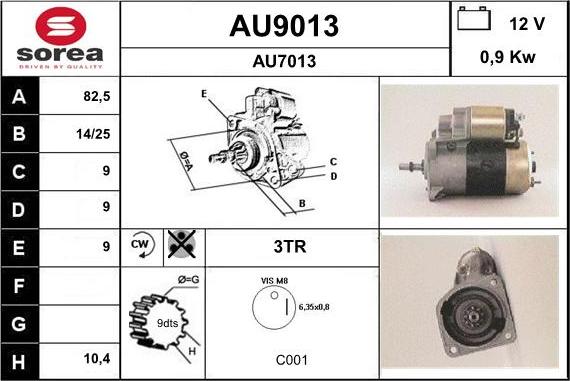 SNRA AU9013 - Стартер unicars.by