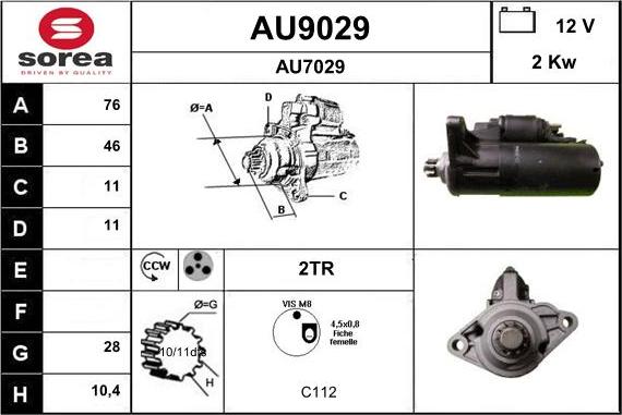 SNRA AU9029 - Стартер unicars.by