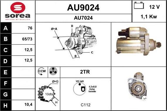 SNRA AU9024 - Стартер unicars.by