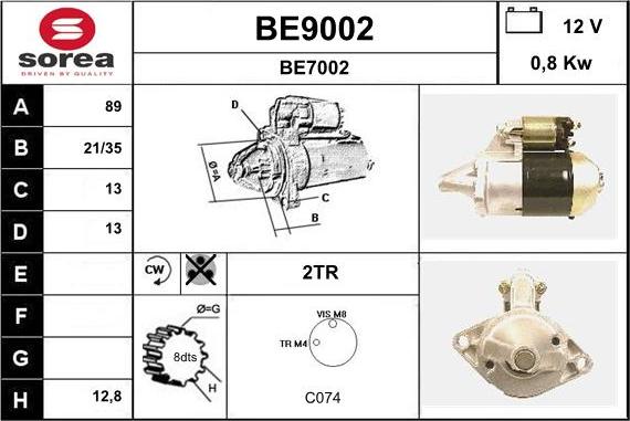 SNRA BE9002 - Стартер unicars.by