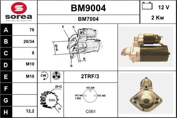 SNRA BM9004 - Стартер unicars.by