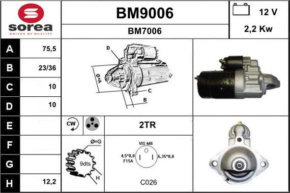 SNRA BM9006 - Стартер unicars.by