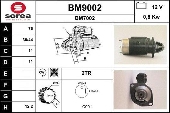 SNRA BM9002 - Стартер unicars.by