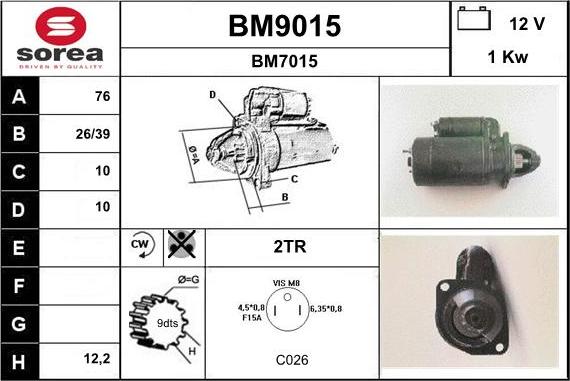 SNRA BM9015 - Стартер unicars.by