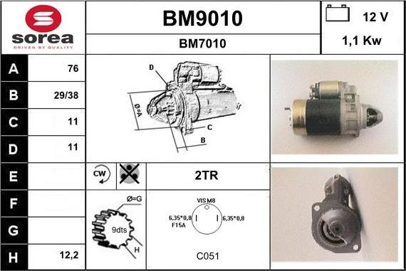 SNRA BM9010 - Стартер unicars.by