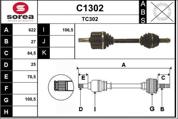 SNRA C1302 - Приводной вал unicars.by