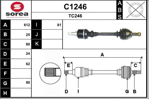 SNRA C1246 - Приводной вал unicars.by