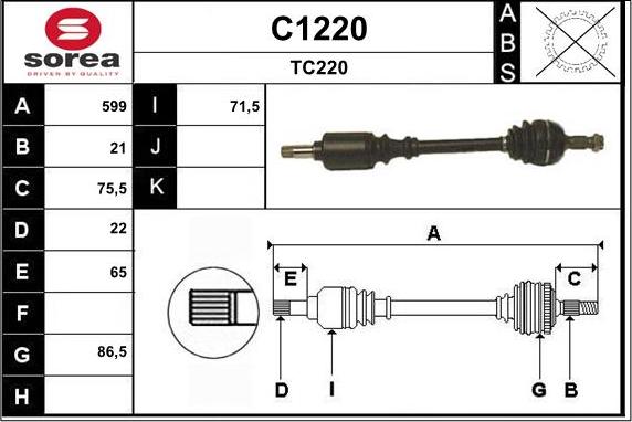 SNRA C1220 - Приводной вал unicars.by